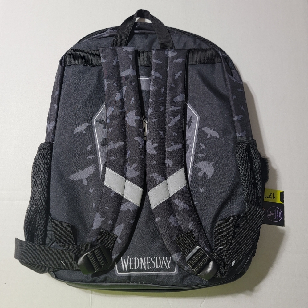 Black Backpack with Striped Design - Picture 4 of 9